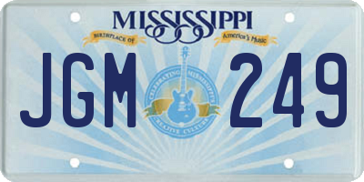MS license plate JGM249