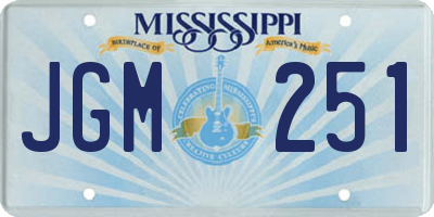 MS license plate JGM251