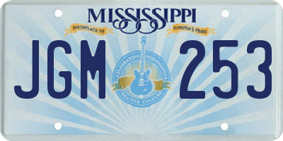 MS license plate JGM253