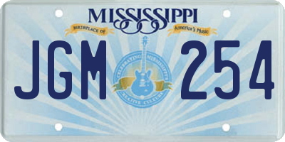 MS license plate JGM254