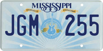 MS license plate JGM255