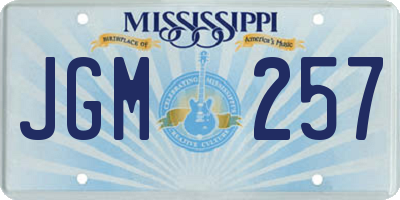 MS license plate JGM257