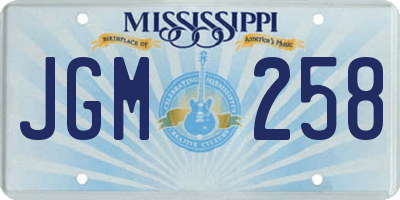 MS license plate JGM258
