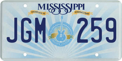 MS license plate JGM259
