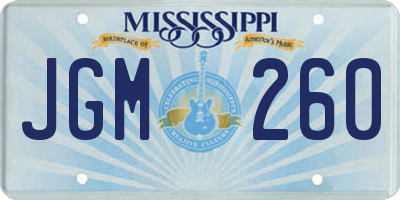 MS license plate JGM260
