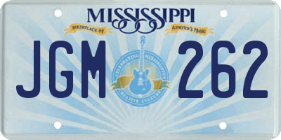 MS license plate JGM262