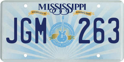 MS license plate JGM263