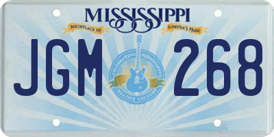 MS license plate JGM268