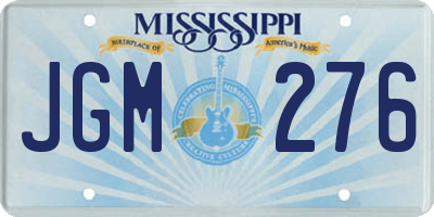 MS license plate JGM276