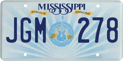 MS license plate JGM278