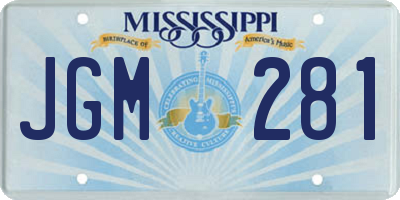 MS license plate JGM281