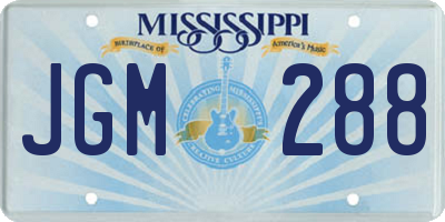 MS license plate JGM288