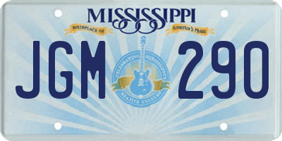MS license plate JGM290