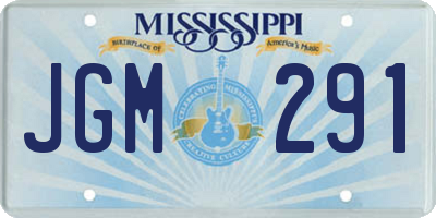 MS license plate JGM291