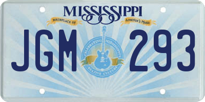MS license plate JGM293