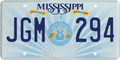 MS license plate JGM294