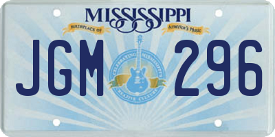 MS license plate JGM296
