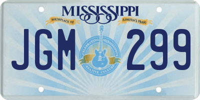 MS license plate JGM299