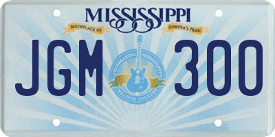 MS license plate JGM300