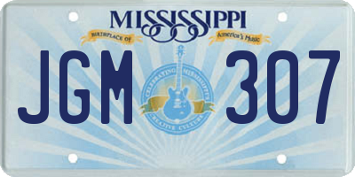MS license plate JGM307