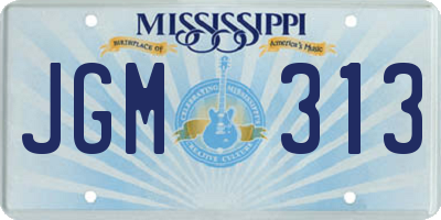 MS license plate JGM313