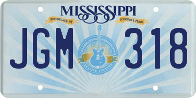 MS license plate JGM318