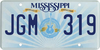 MS license plate JGM319