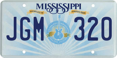 MS license plate JGM320