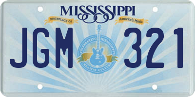 MS license plate JGM321
