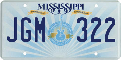 MS license plate JGM322