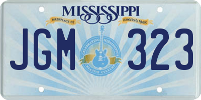 MS license plate JGM323