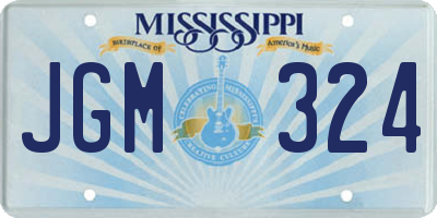 MS license plate JGM324