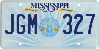 MS license plate JGM327