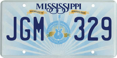 MS license plate JGM329