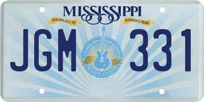 MS license plate JGM331