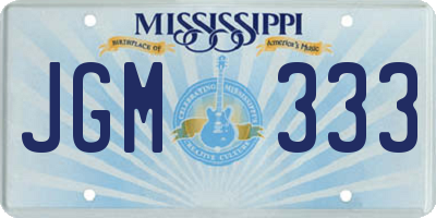 MS license plate JGM333
