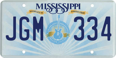 MS license plate JGM334