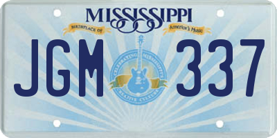 MS license plate JGM337