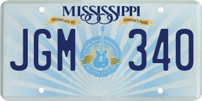 MS license plate JGM340
