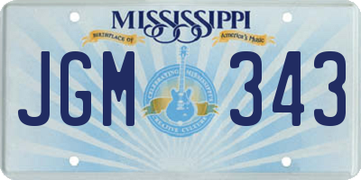MS license plate JGM343