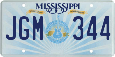 MS license plate JGM344