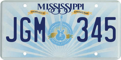 MS license plate JGM345