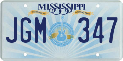 MS license plate JGM347