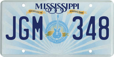 MS license plate JGM348