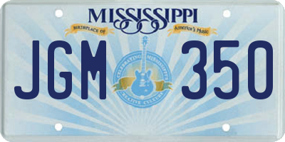 MS license plate JGM350