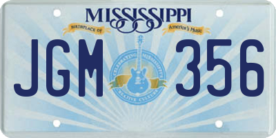 MS license plate JGM356
