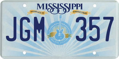 MS license plate JGM357