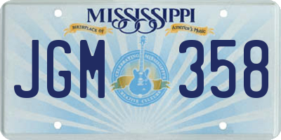 MS license plate JGM358