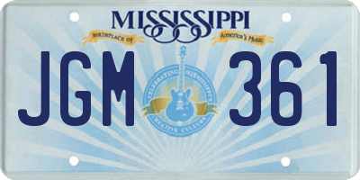 MS license plate JGM361