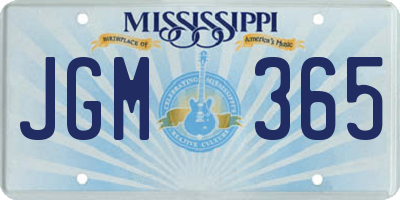 MS license plate JGM365